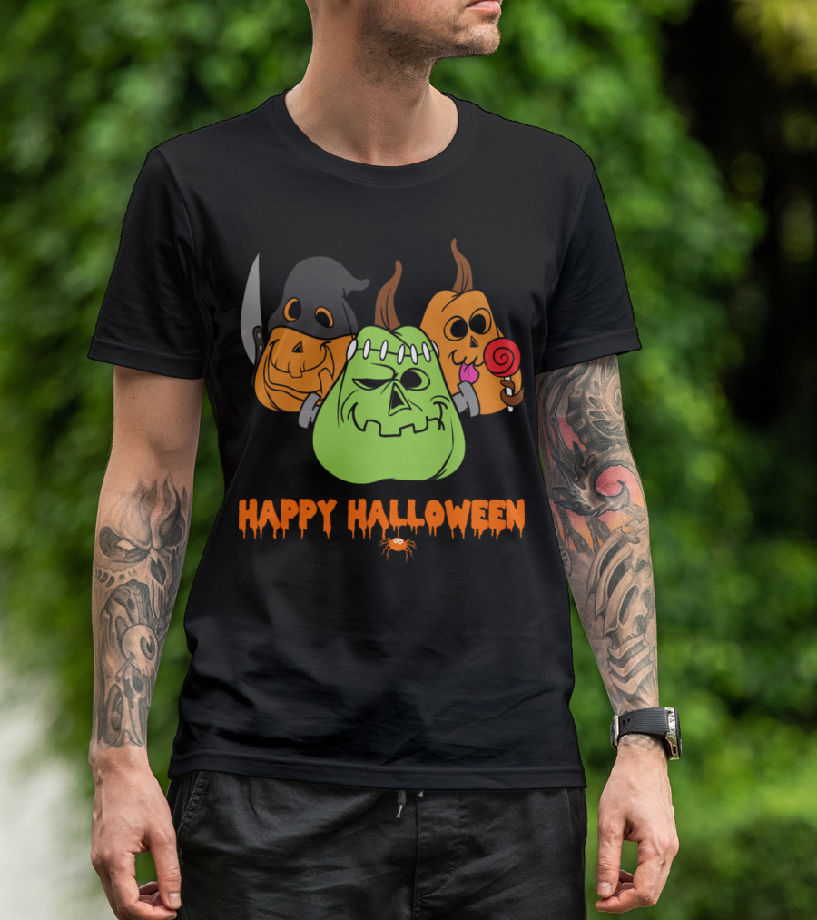 Happy Halloween Trick Or Treat Zombie Pumpkins Monster T-Shirt