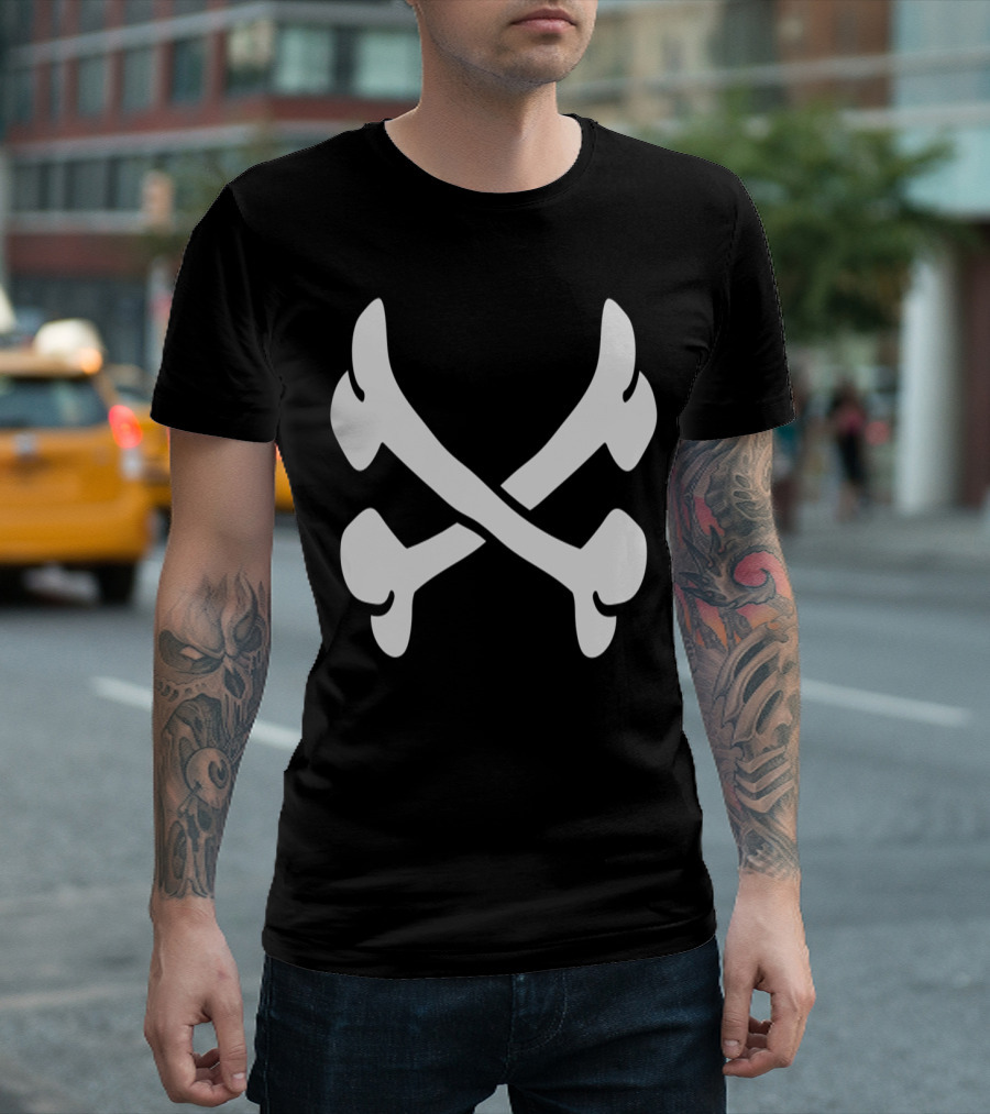 Bones Crossed Pirate Skull Emblem T-Shirt