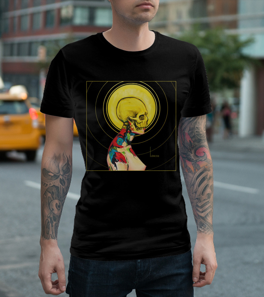 Lithium LIHC03 Vibrant Skull with Yellow Halo T-Shirt