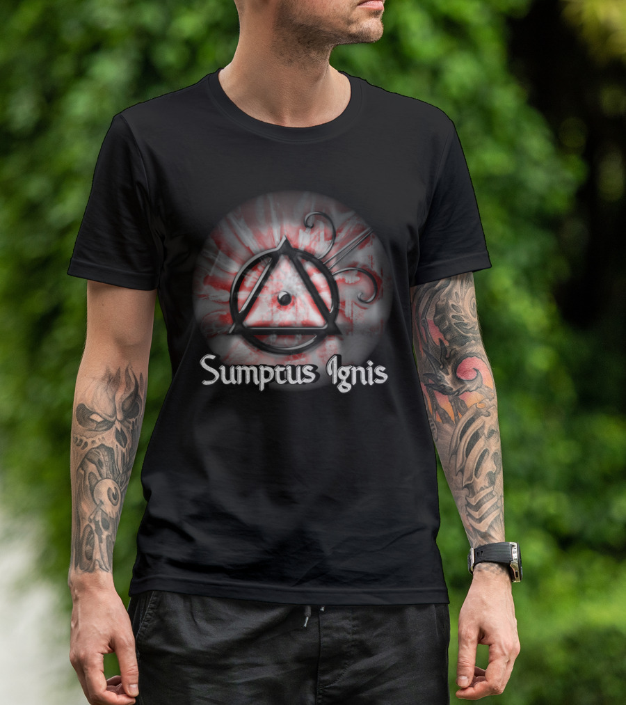 Sumptus Ignis Fractal Red Glyph T-Shirt