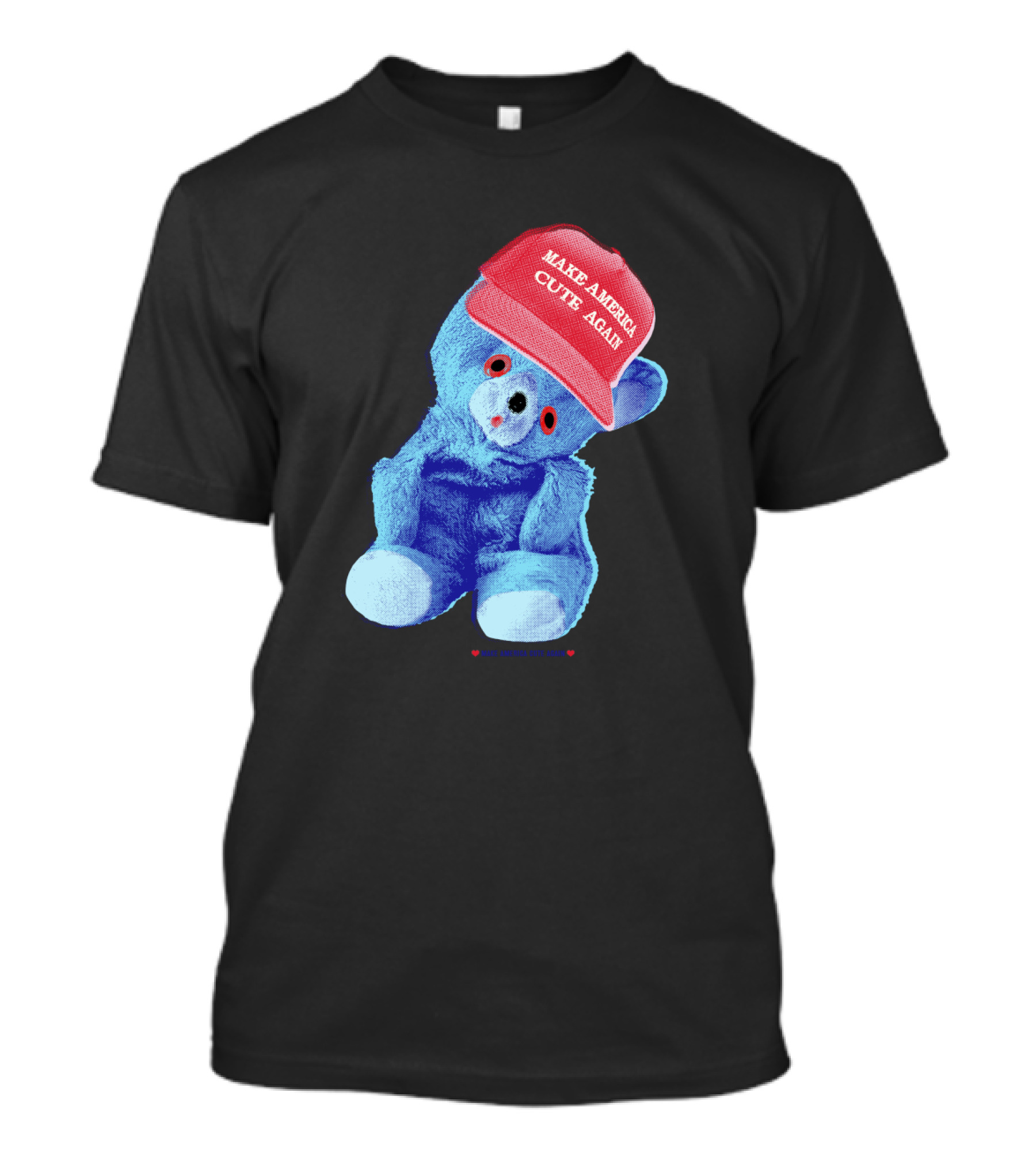 Make America Cute Again Bear Red Cap Blue Plush Toy T-Shirt