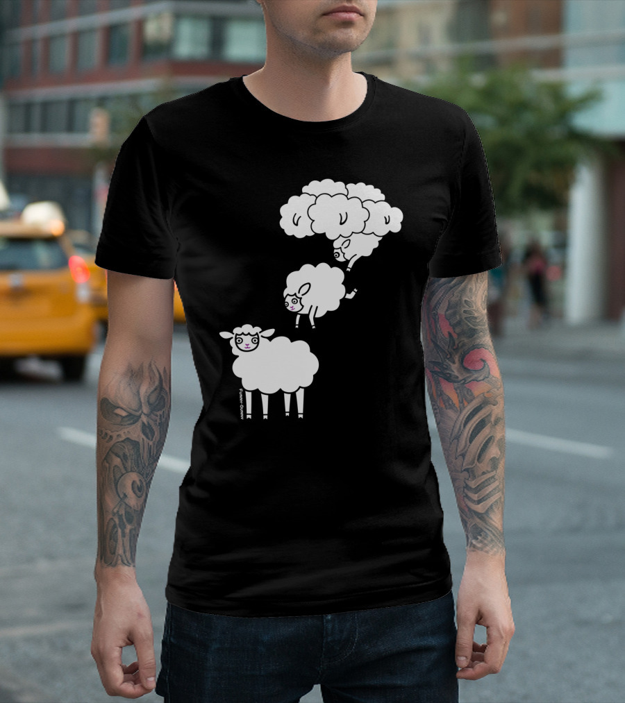Day Dreaming Sheep With Cloud Transformation By Furry Feline Creatives T-Shirt