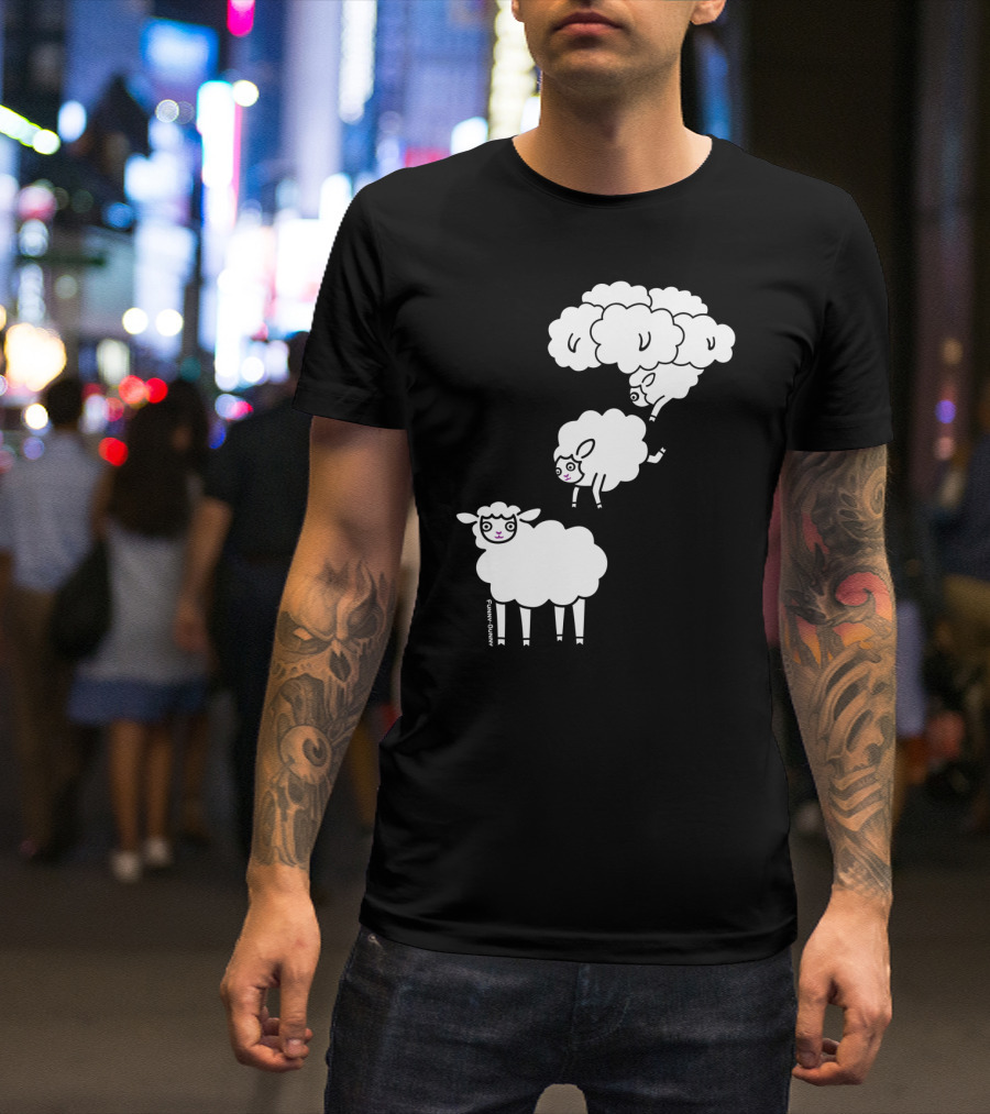 Day Dreaming Sheep With Cloud Transformation By Furry Feline Creatives T-Shirt