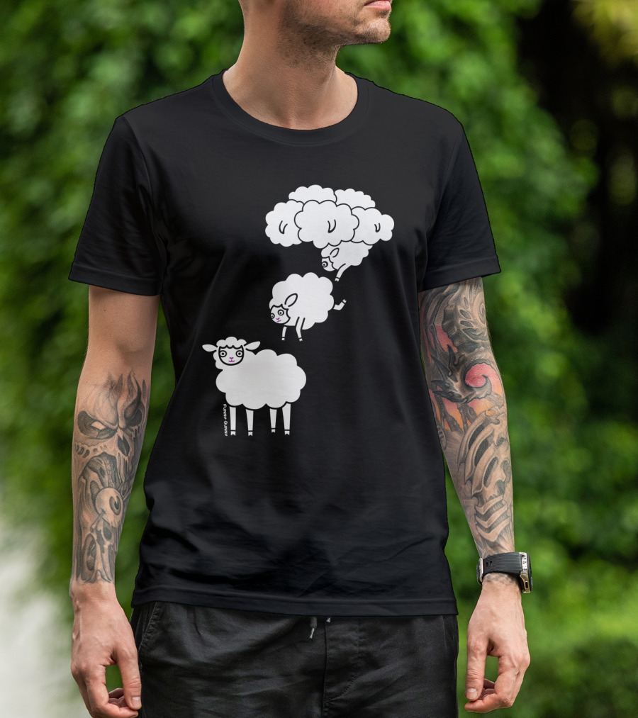 Day Dreaming Sheep With Cloud Transformation By Furry Feline Creatives T-Shirt