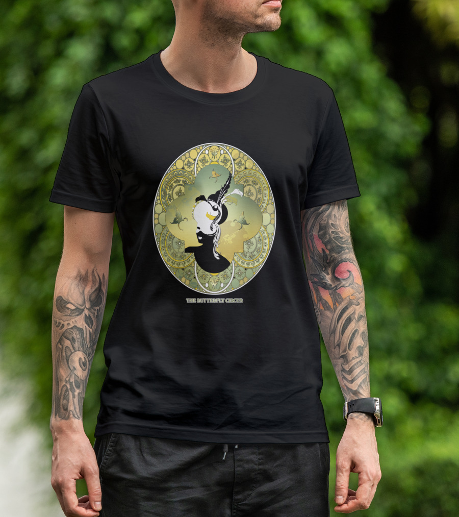 The Butterfly Circus Lily Art Nouveau Silhouette And Ornamental T-Shirt