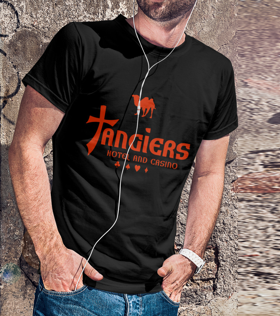 Tangiers Hotel And Casino Las Vegas Camel Logo With Card Suit Symbols T-Shirt