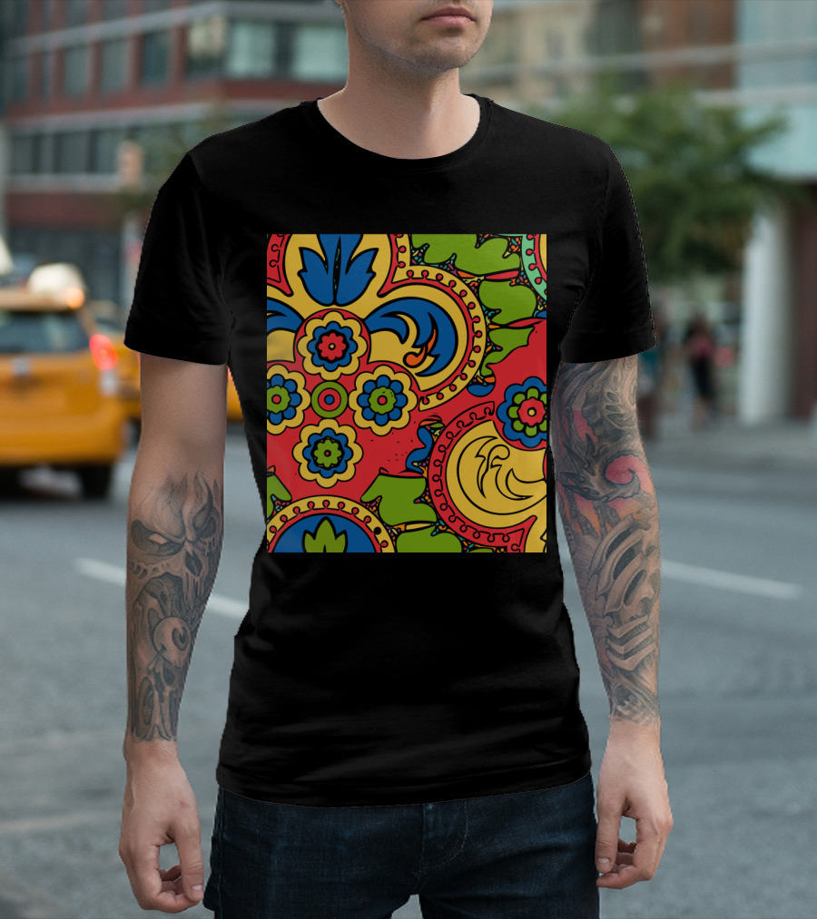 African Style No5 Vibrant Floral Abstract T-Shirt