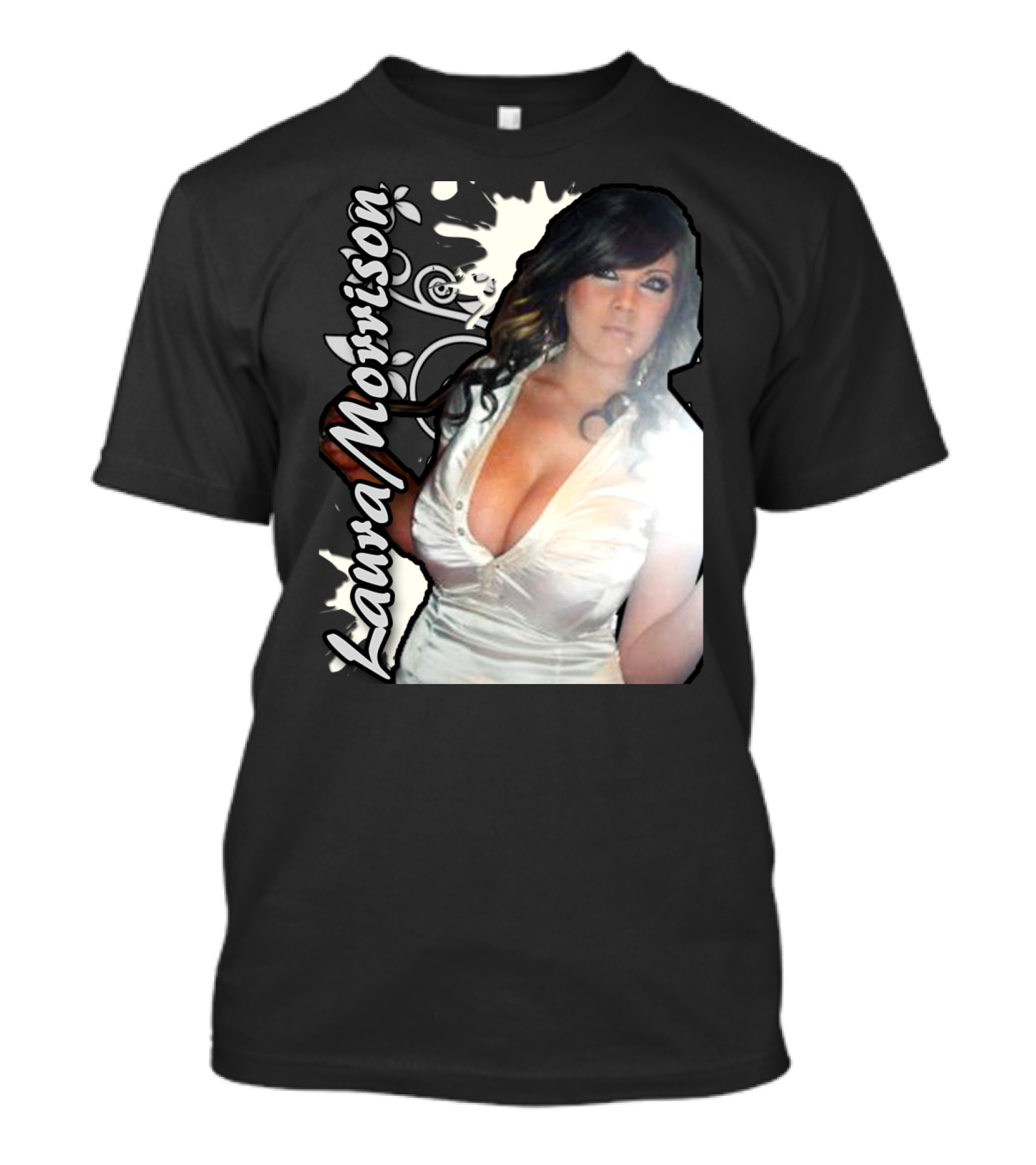 Laura Morrison Elegant White Dress With Floral Accent T-Shirt