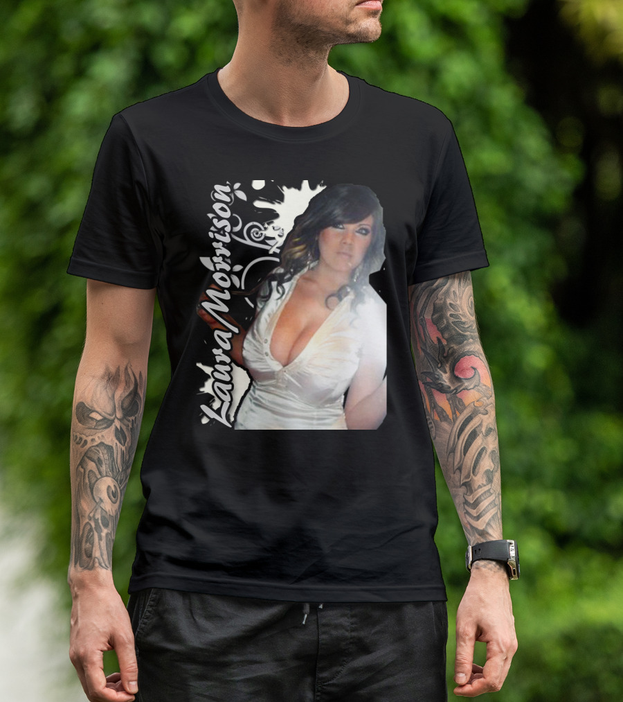 Laura Morrison Elegant White Dress With Floral Accent T-Shirt