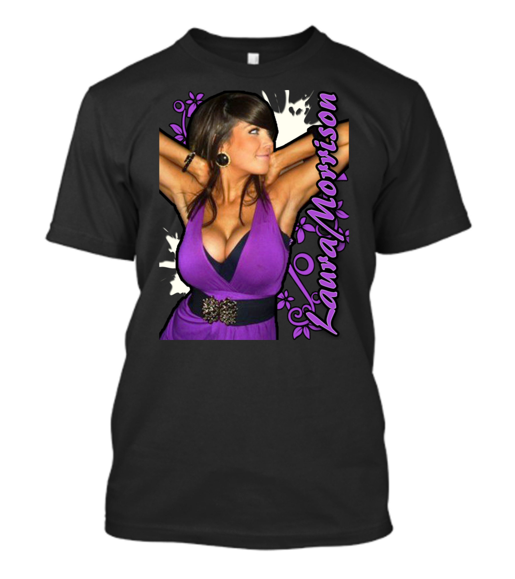 Laura Morrison Purple Floral Fashion T-Shirt
