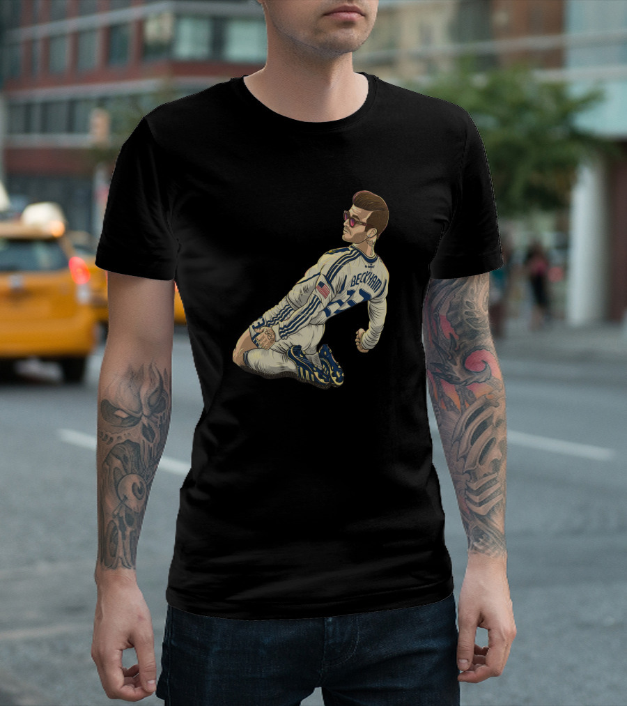 David Beckham Iconic Football Art 23 USA Flag Tattoo Sunglasses T-Shirt