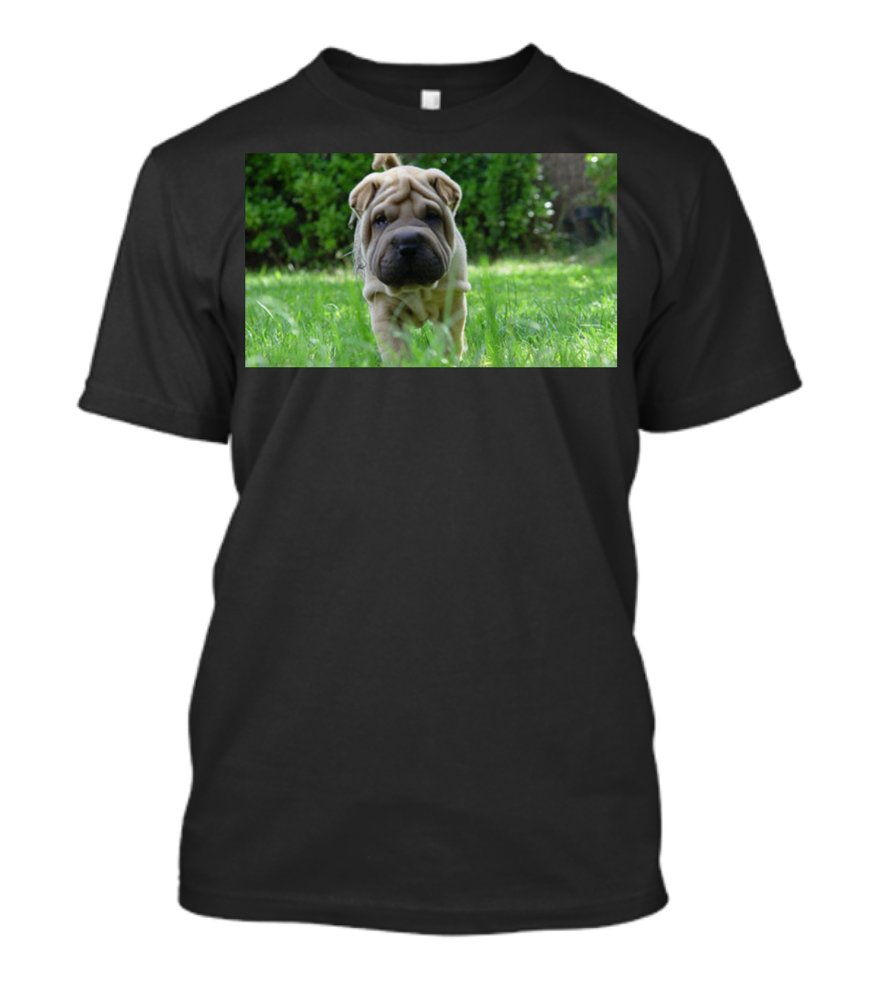 Shar Pei Puppy In Lush Green Garden T-Shirt
