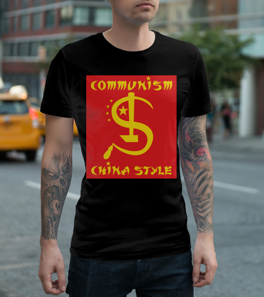 Communism China Style Dollar Sickle Red And Yellow T-Shirt