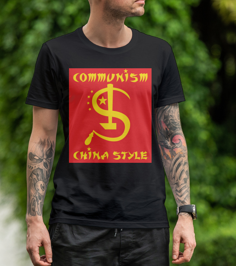 Communism China Style Dollar Sickle Red And Yellow T-Shirt