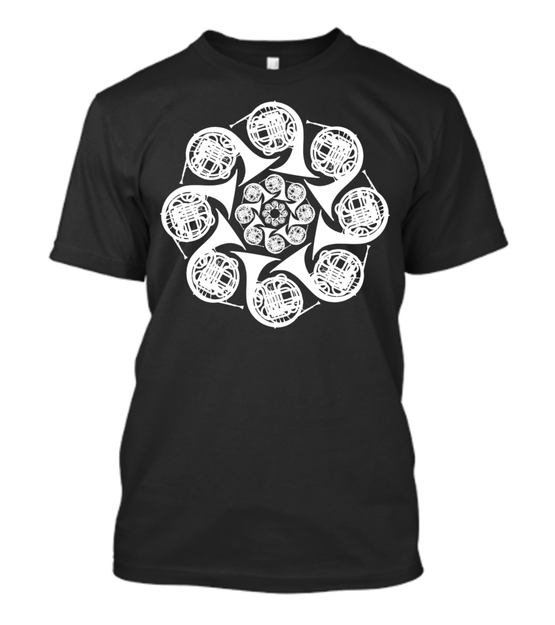 French Horns Geometric Mandala T-Shirt