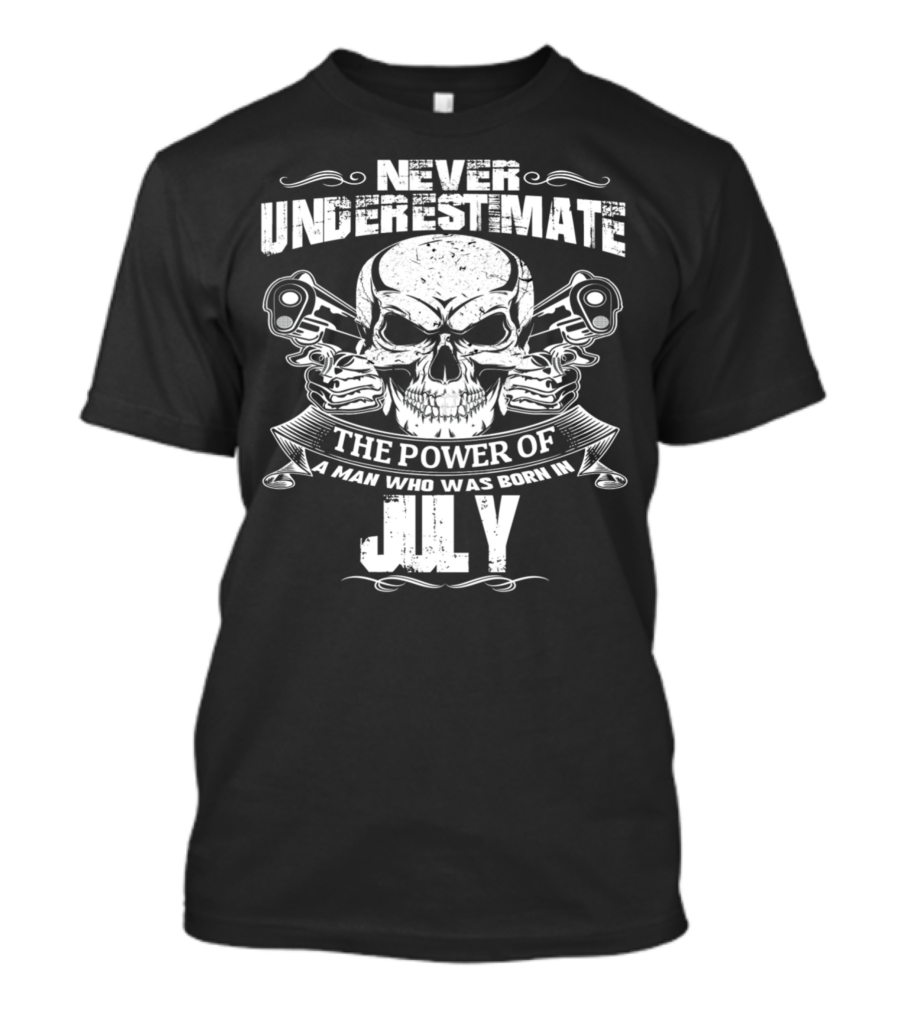 Never Underestimate The Power Of A Man Who Was Born In July T-Shirt