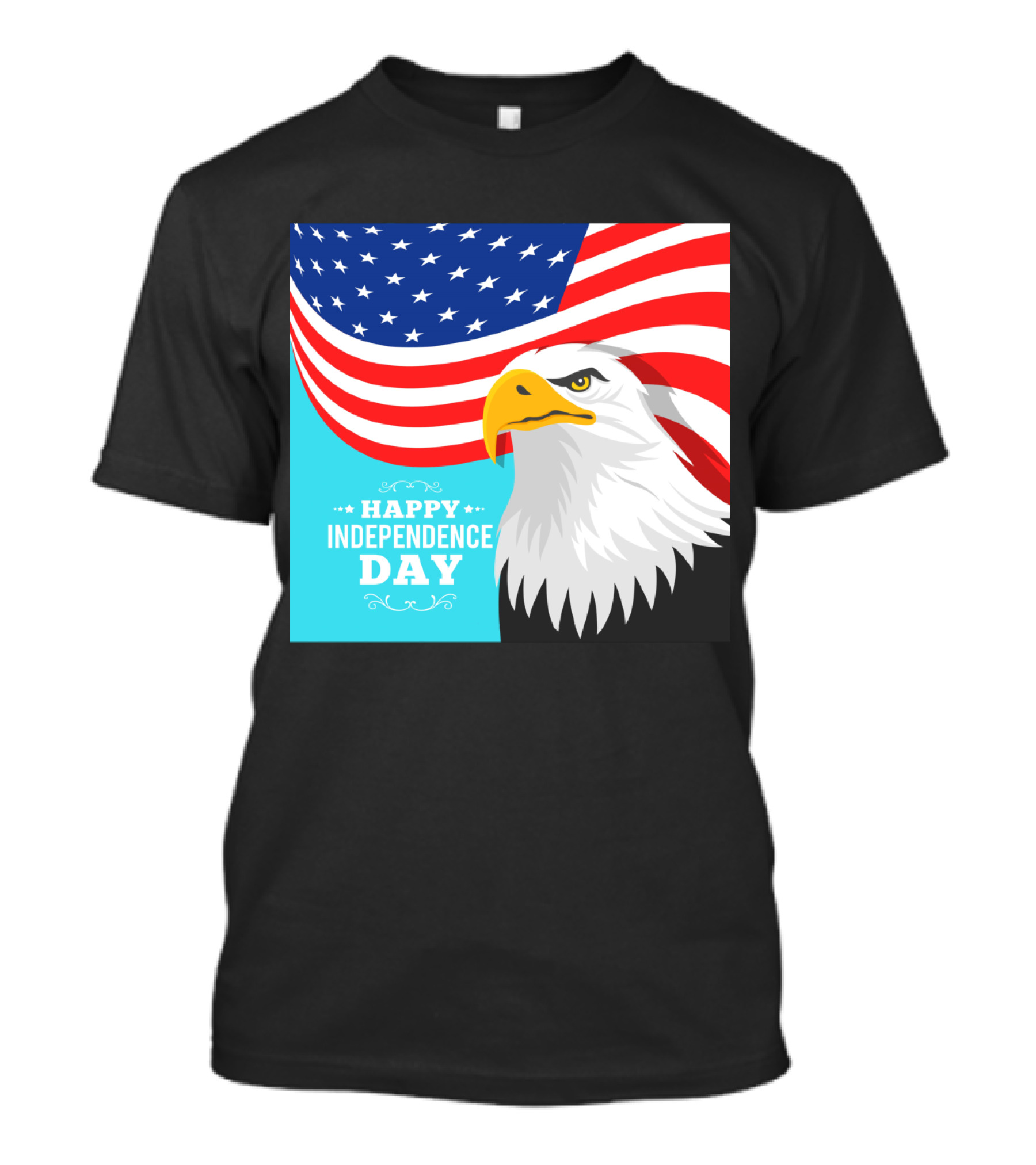 Happy Independence Day American Flag Bald Eagle T-Shirt