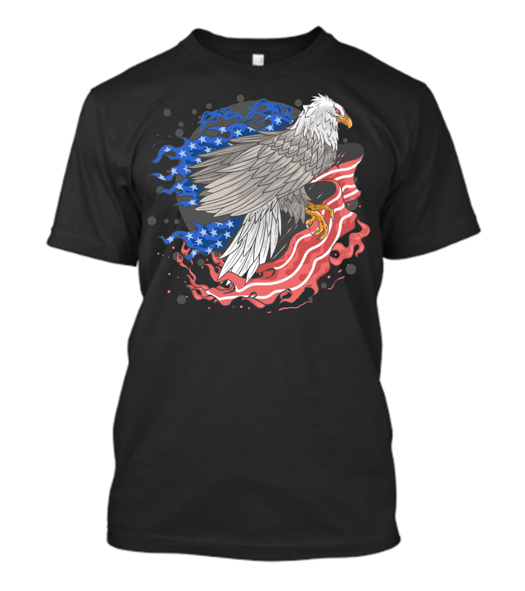 Majestic 4th Of July Bald Eagle With USA Flag Elements T-Shirt
