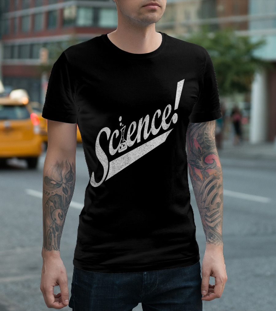Science Exclamation Beaker Motif T-Shirt