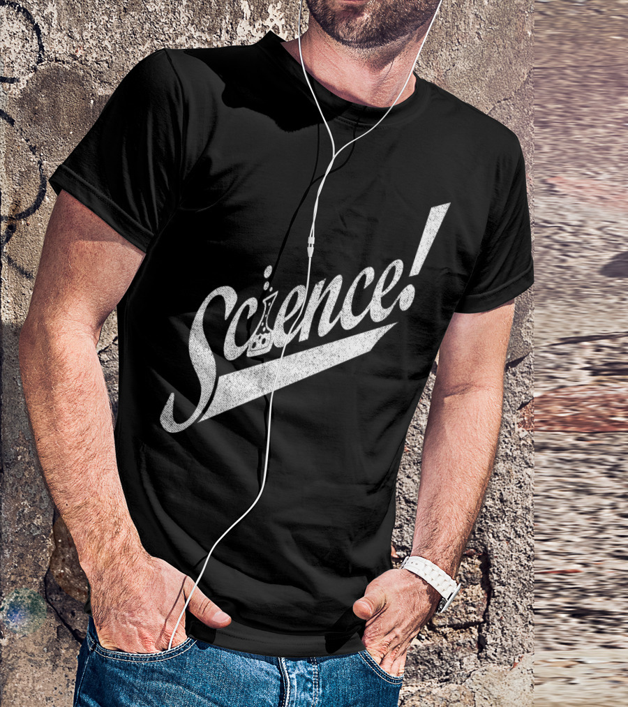 Science Exclamation Beaker Motif T-Shirt