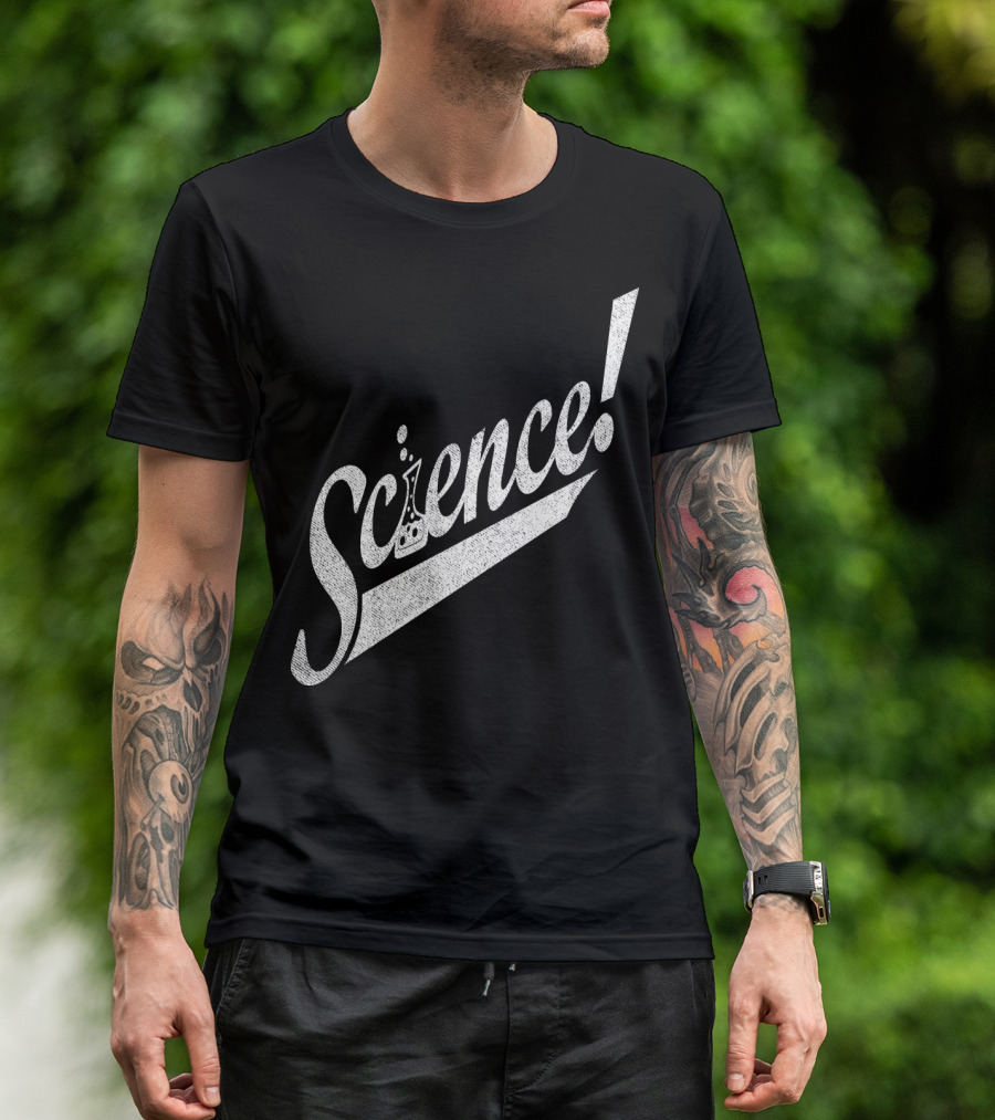 Science Exclamation Beaker Motif T-Shirt