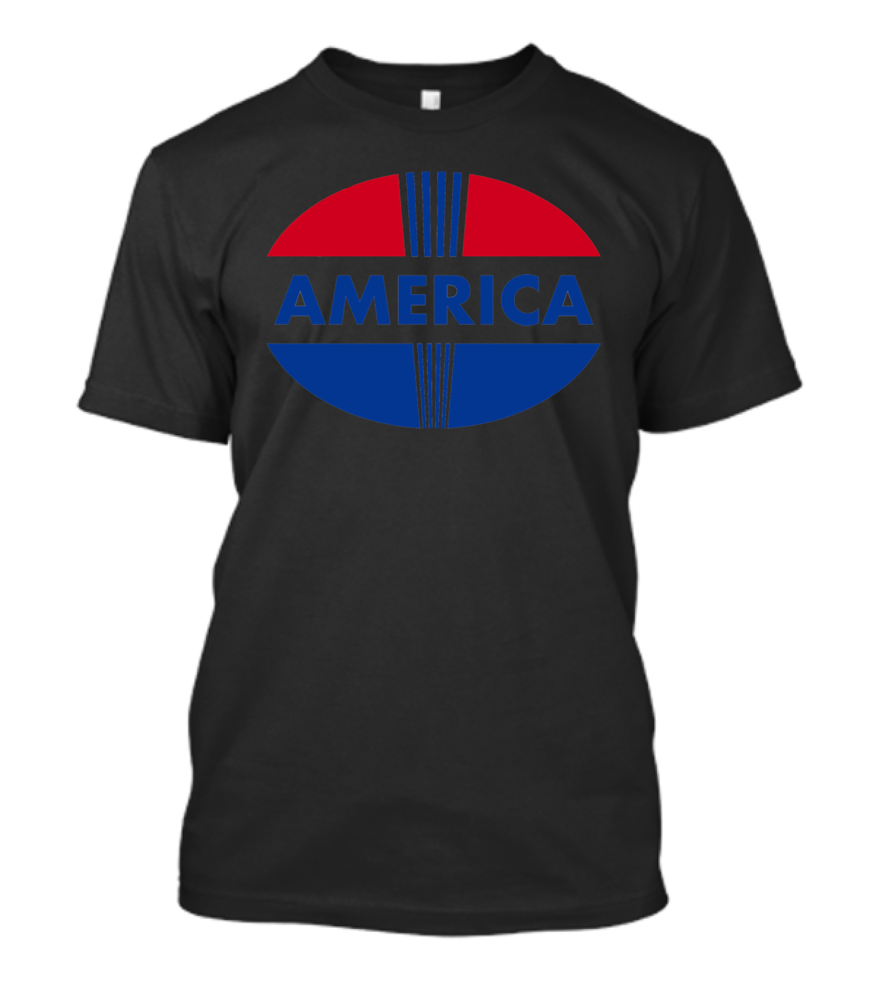 America Red And Blue Oval T-Shirt