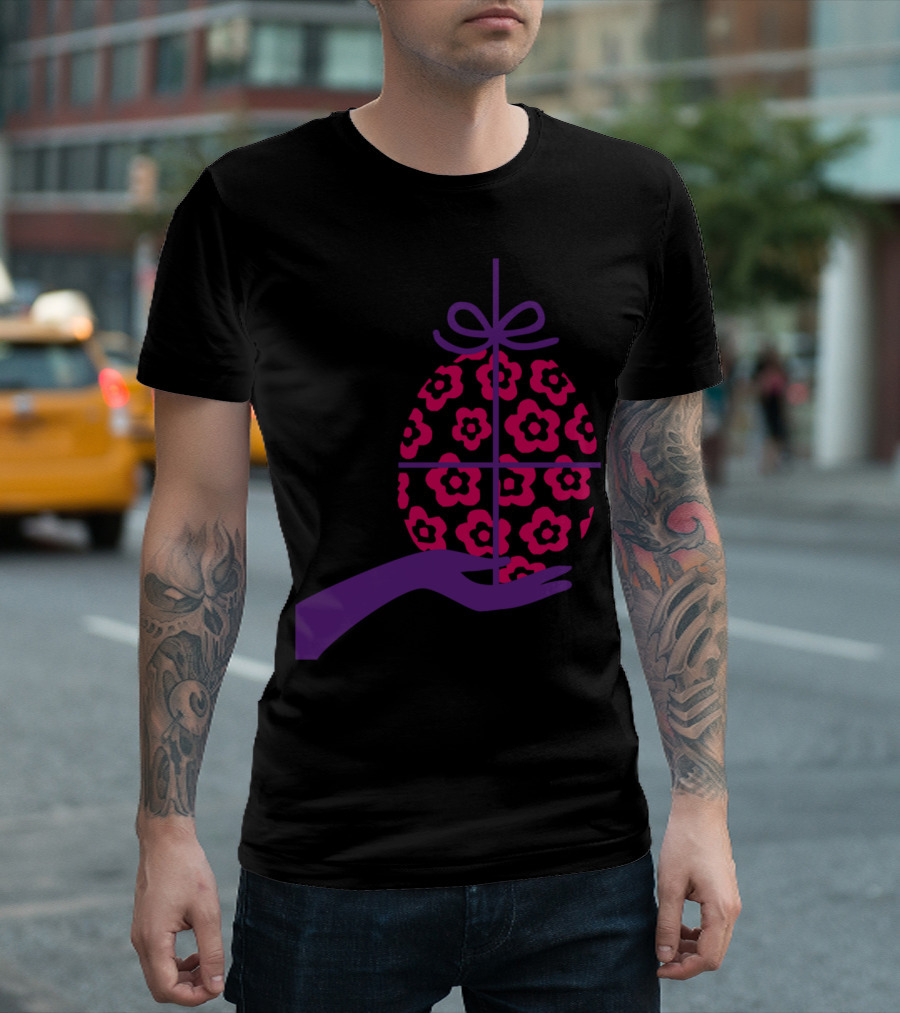 Floral Wrapped Easter Egg Gift in Hand T-Shirt