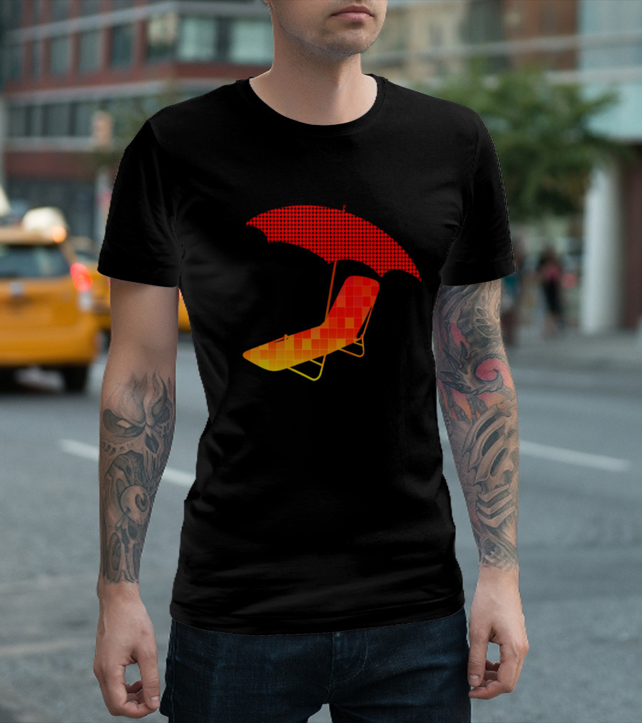Keep Calm and Go to the Beach with Lounge Chair and Umbrella T-Shirt