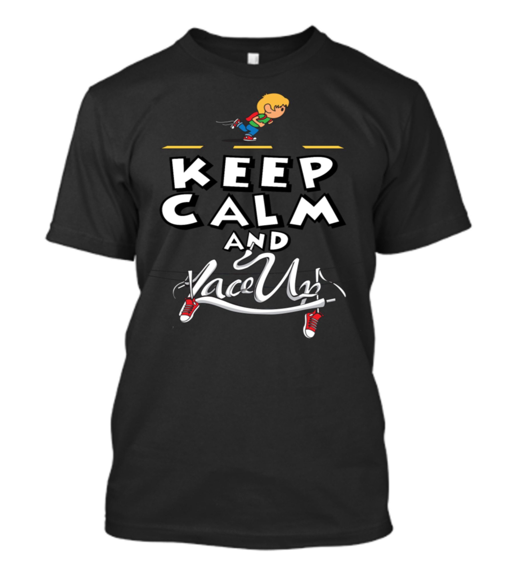 Keep Calm And Lace Up With Running Red Sneakers Iconic T-Shirt