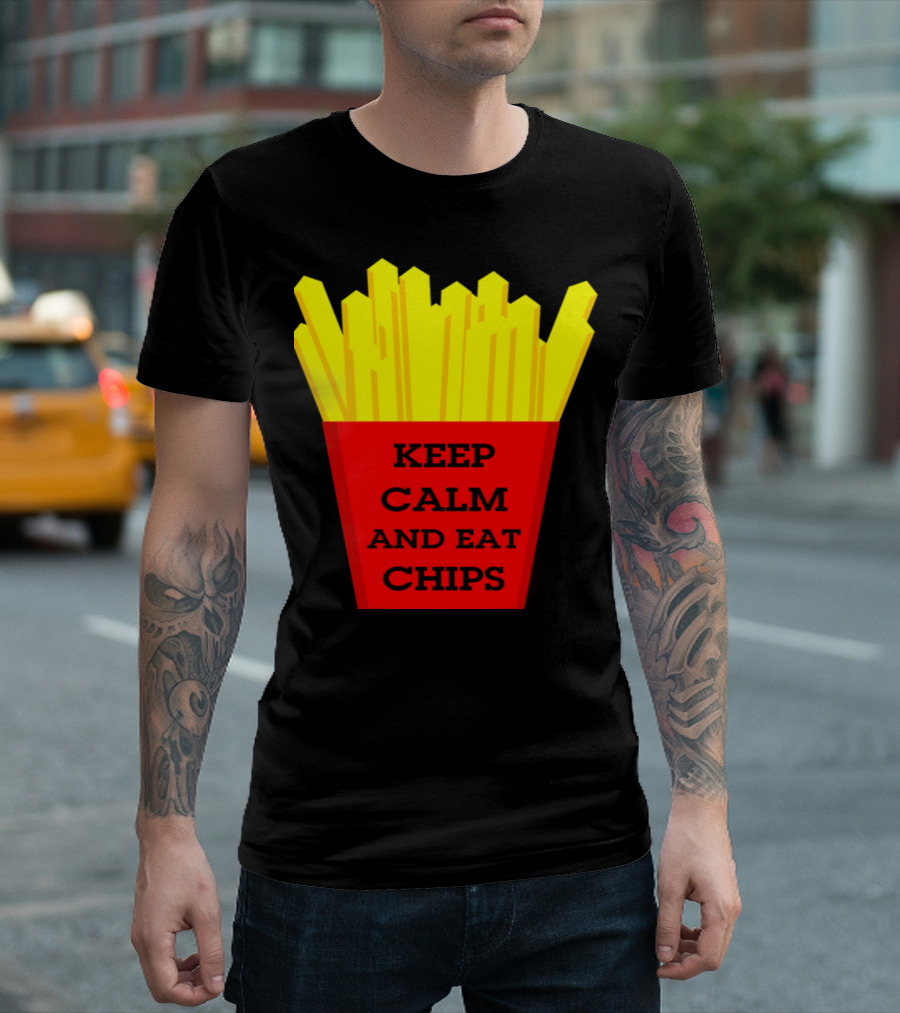 Keep Calm and Eat Chips French Fries Box T-Shirt