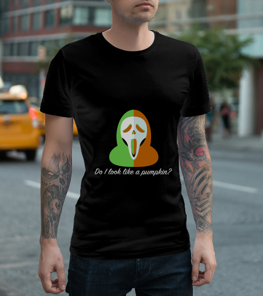 Do I Look Like a Pumpkin Screaming Mask Dual-Colored T-Shirt