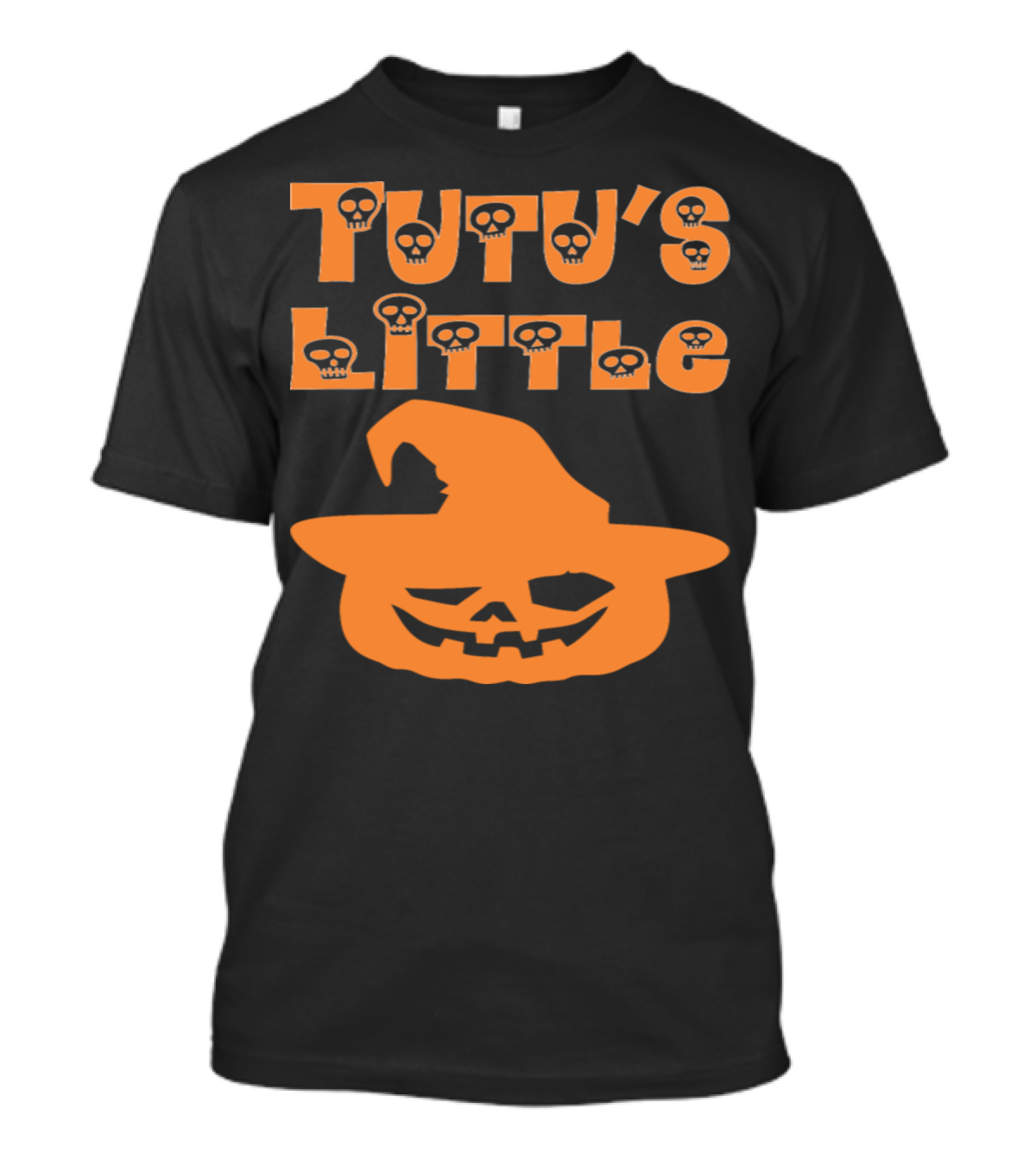 Tutu's Little Halloween Pumpkin With Skull Accents T-Shirt