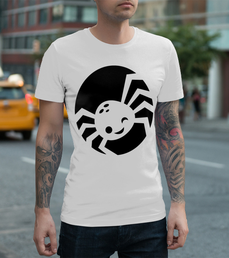 Cute Pumpkin Stencils Smiling Spider T-Shirt