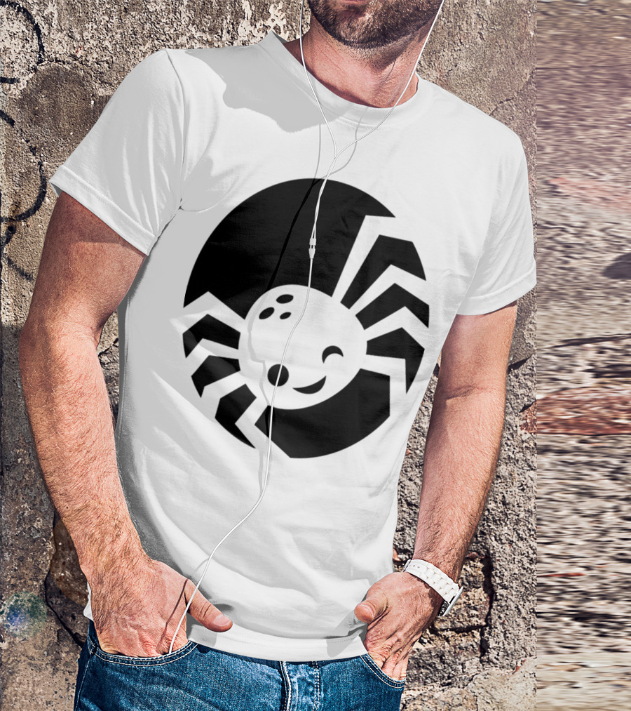 Cute Pumpkin Stencils Smiling Spider T-Shirt