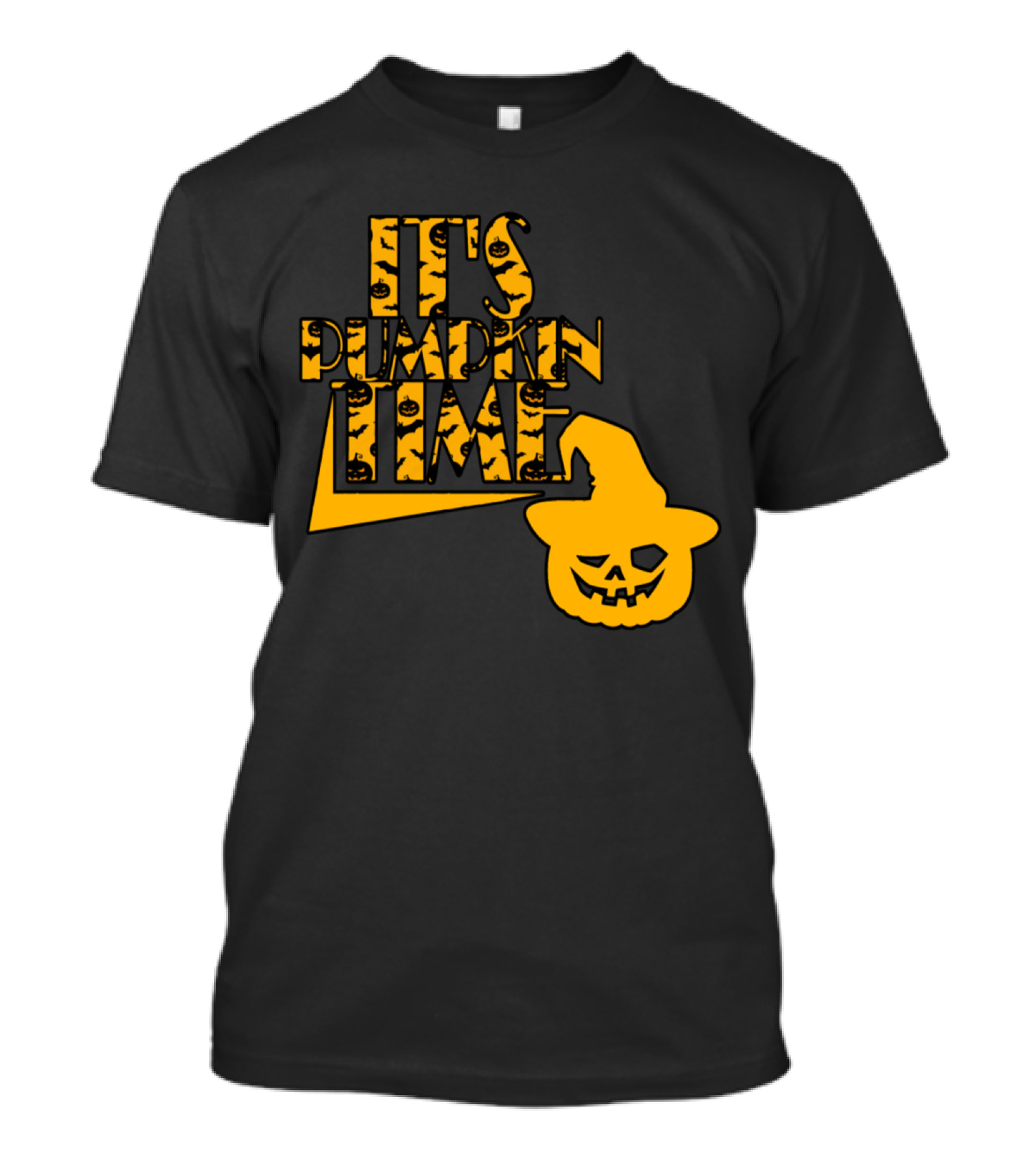 It's Pumpkin Time Halloween Jack-O'-Lantern With Witch Hat T-Shirt