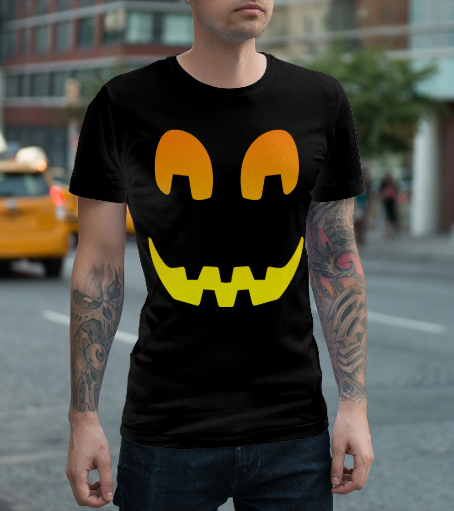 Halloween Pumpkin Scary Face Horror T-Shirt
