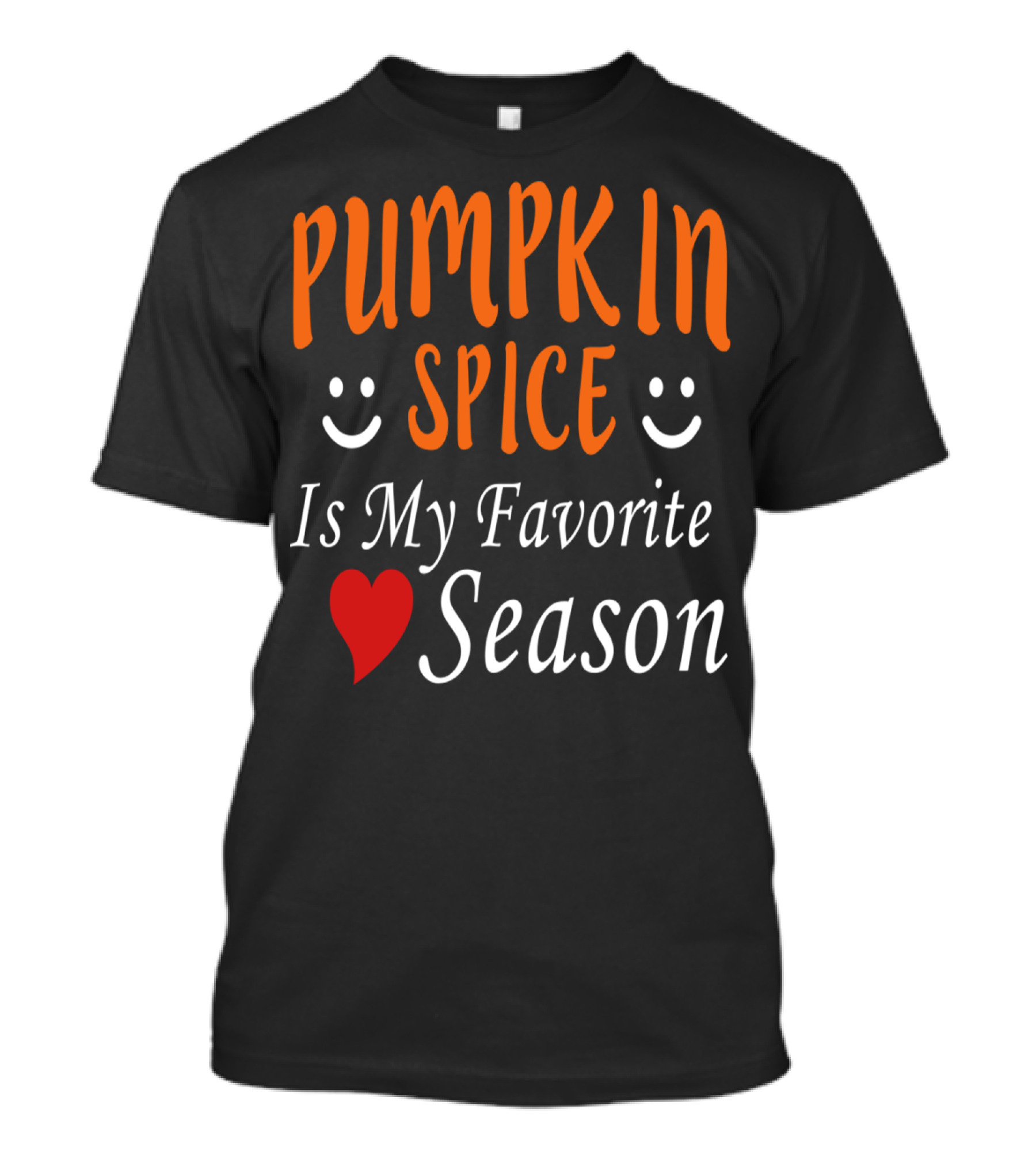 Pumpkin Spice Is My Favorite Heart Season Halloween Dark T-Shirt