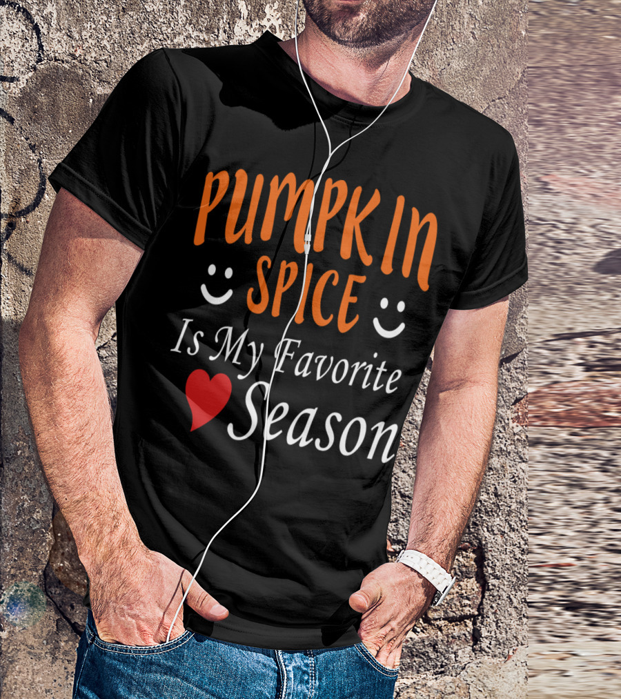 Pumpkin Spice Is My Favorite Heart Season Halloween Dark T-Shirt