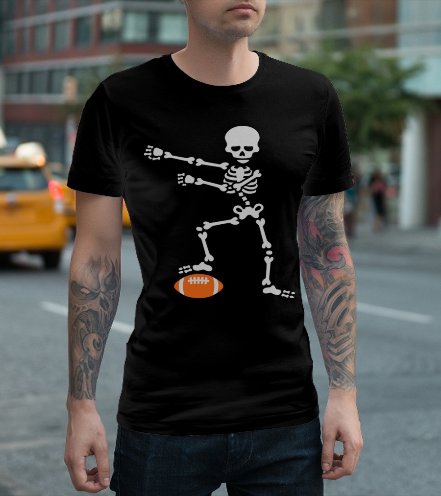 Flossing Skeleton With American Football Dance Moves T-Shirt