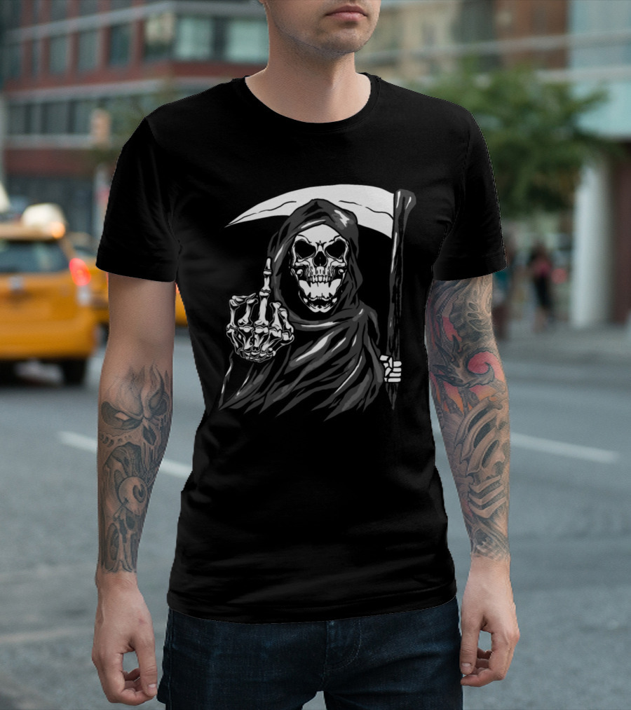 Reaper Skeleton Skull Blade Angel Of Death T-Shirt