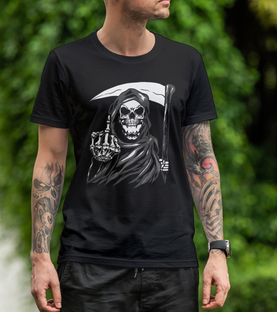 Reaper Skeleton Skull Blade Angel Of Death T-Shirt