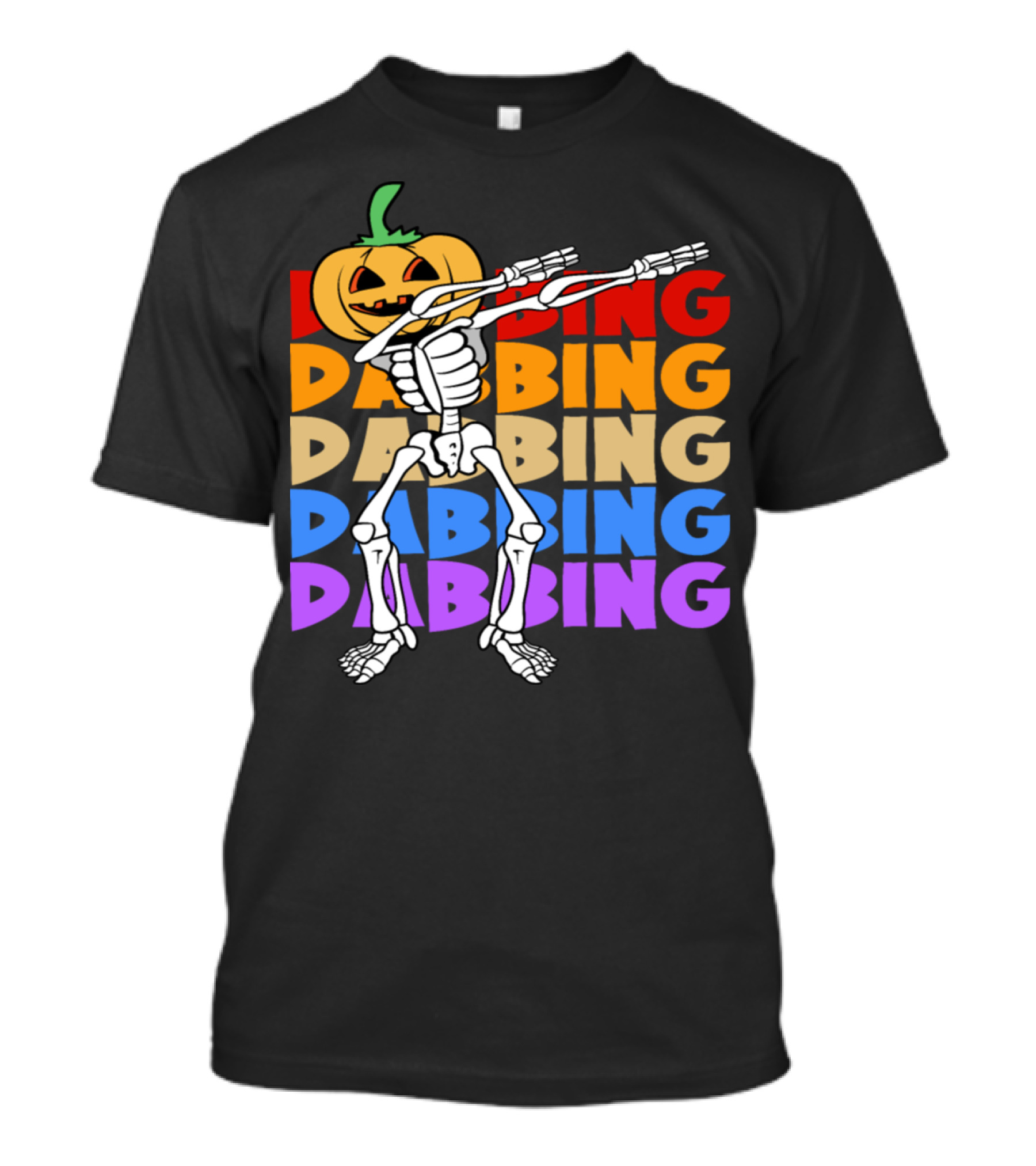 Retro Vintage Dabbing Pumpkin Head Skeleton Halloween T-Shirt