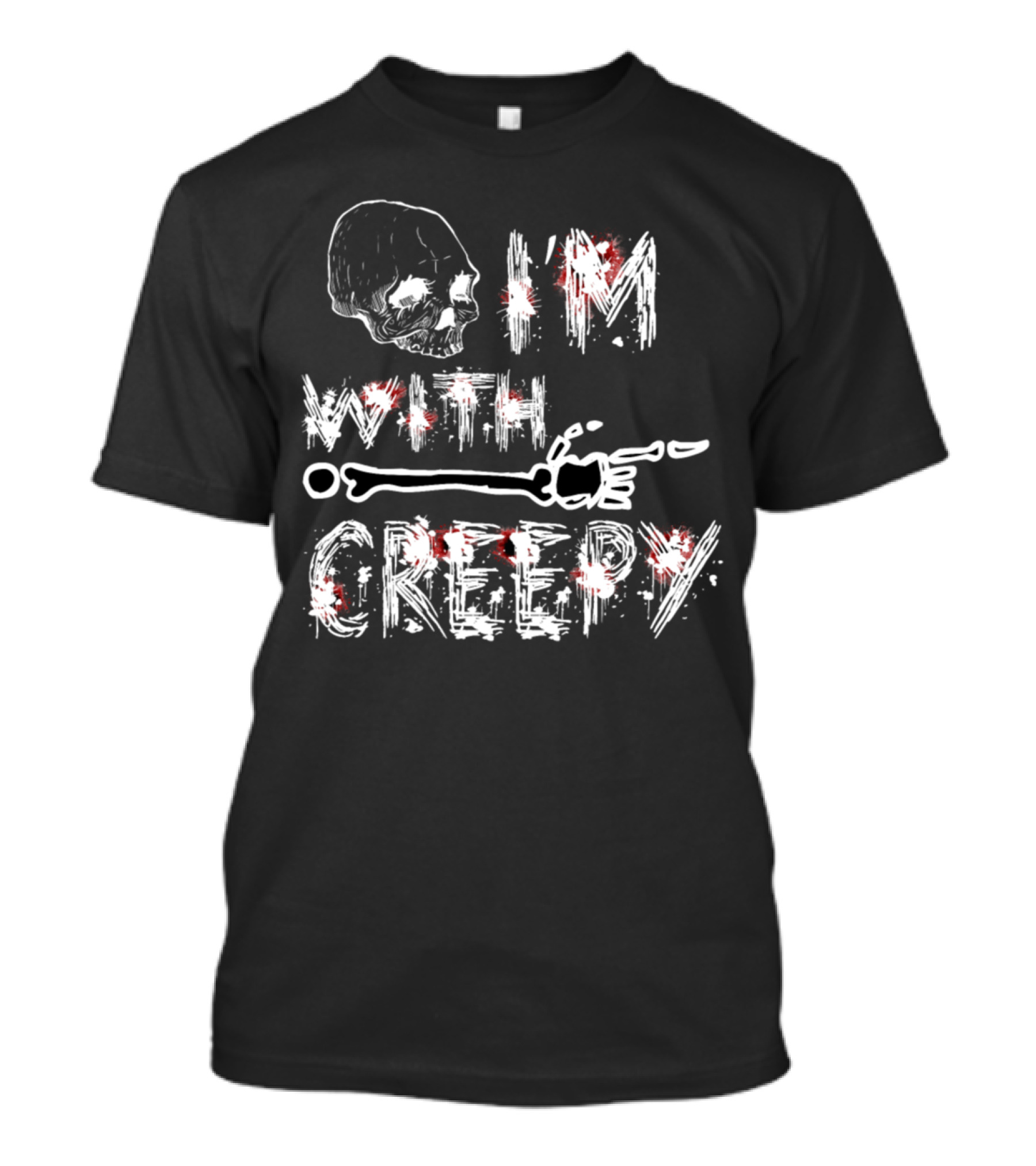 I'm With Creepy Skull And Bone Arrow T-Shirt