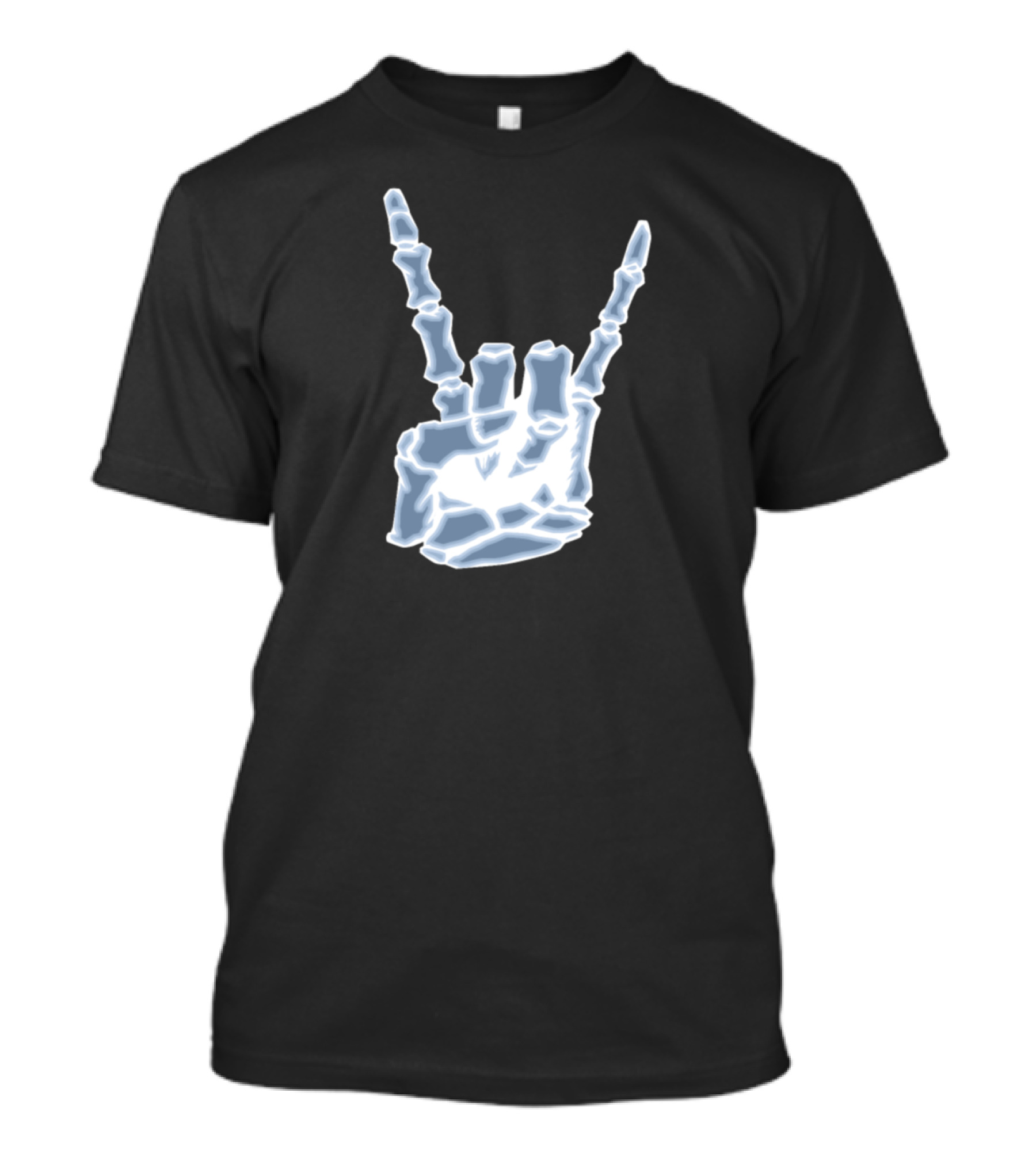 Rock On XRay Skeleton Heavy Metal Hand Gesture T-Shirt