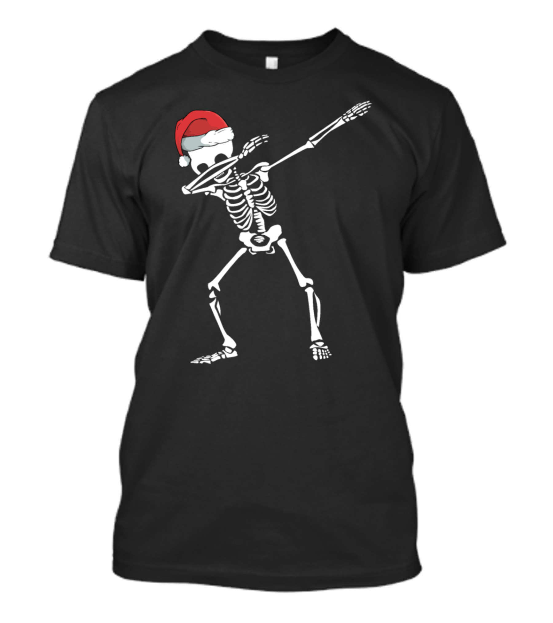 Dabbing Skeleton Santa Hat Christmas T-Shirt