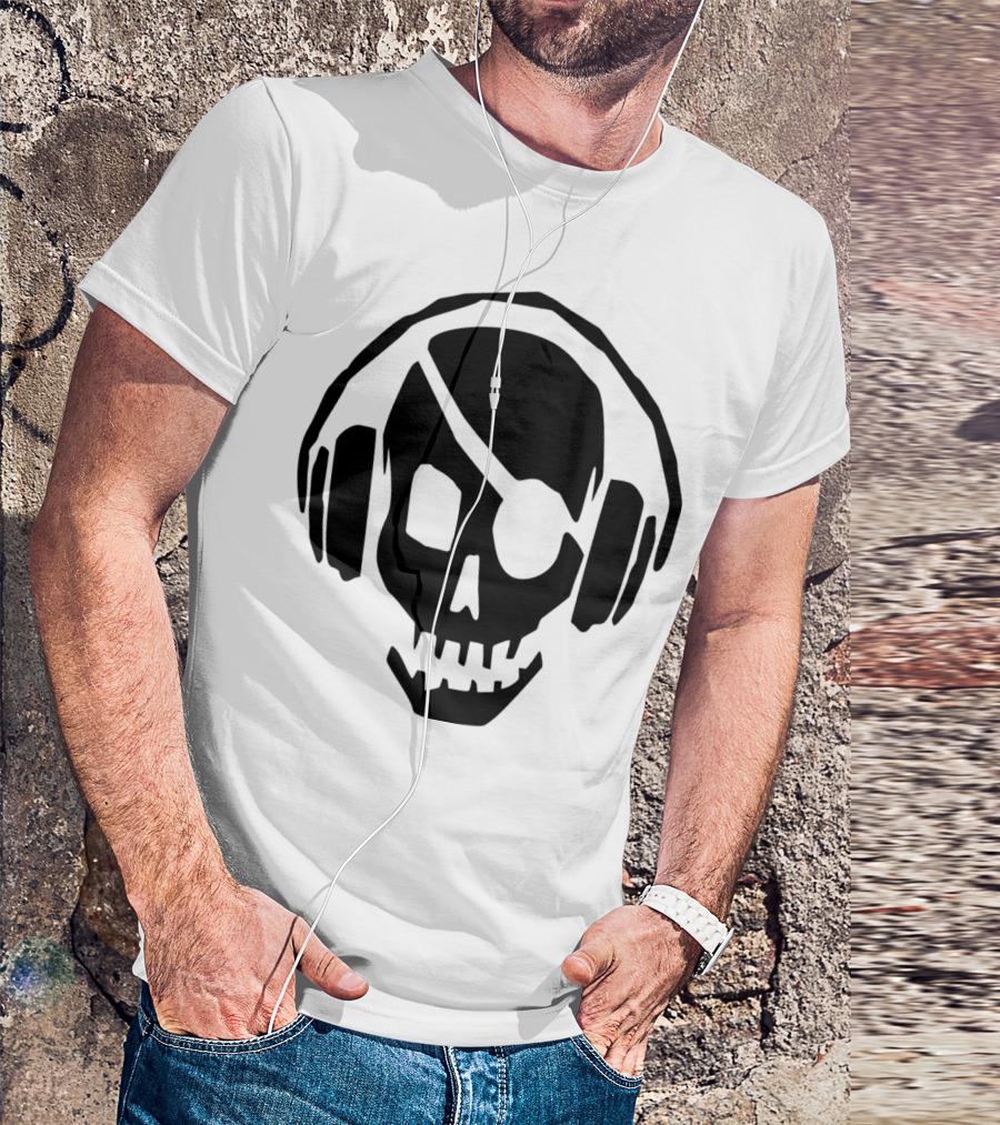 Dead Skull Skeleton In Headphones Listening To Beats T-Shirt