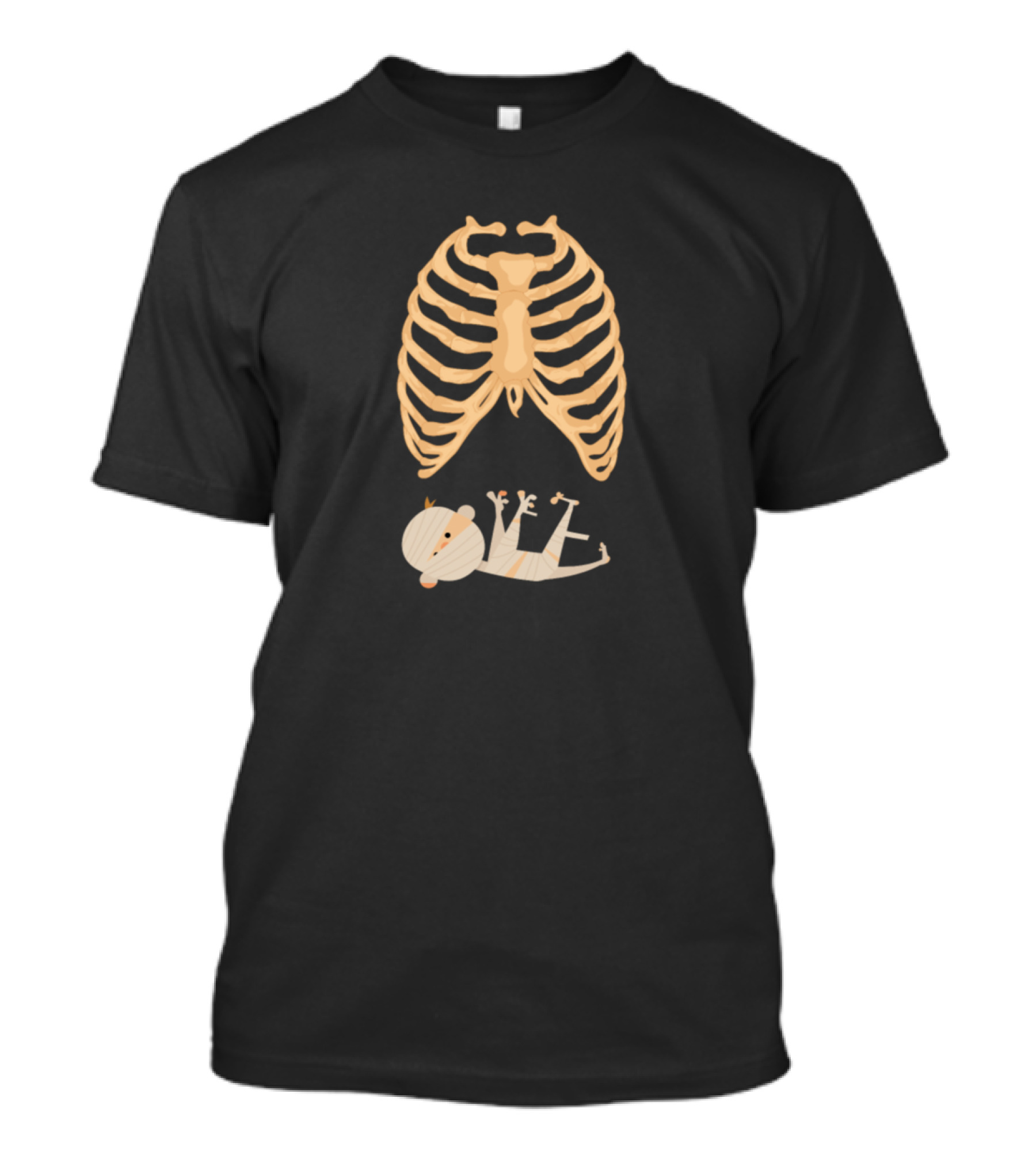 Ribcage Mammy Halloween Skeleton Bones Mummy Baby T-Shirt