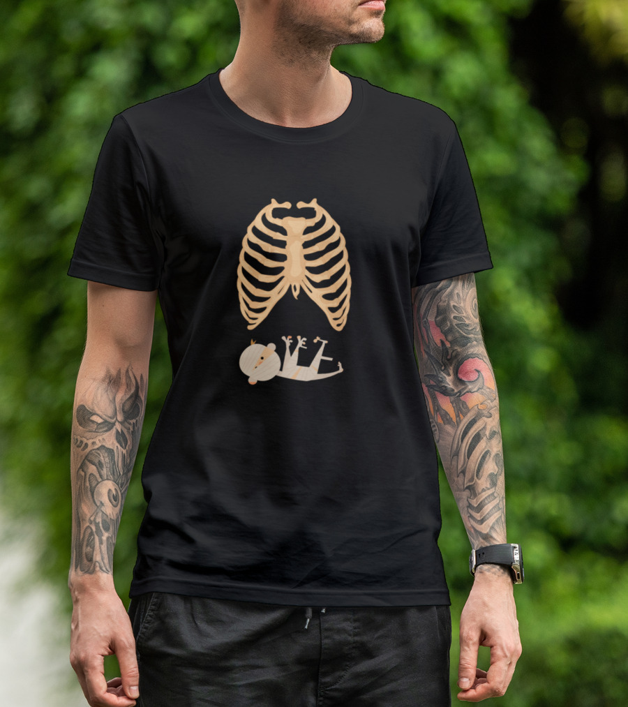 Ribcage Mammy Halloween Skeleton Bones Mummy Baby T-Shirt