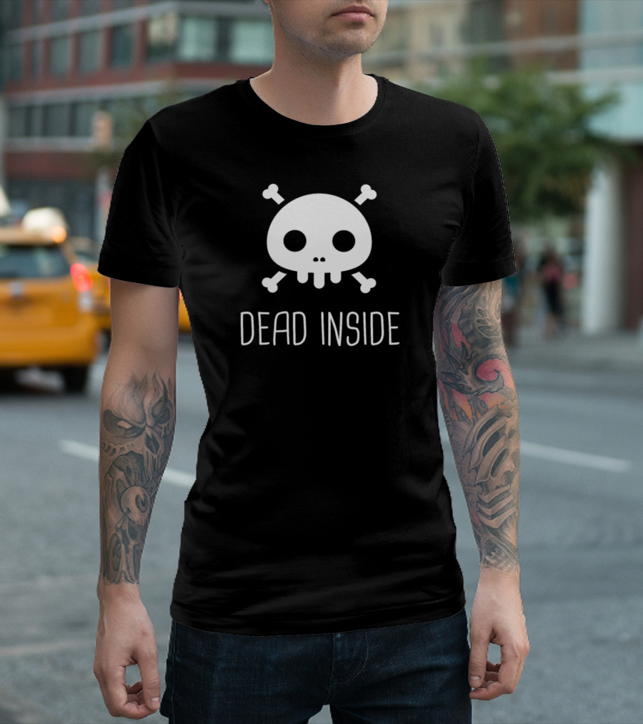 Dead Inside Cute Emo Skeleton Skull Crossbones Iconic T-Shirt