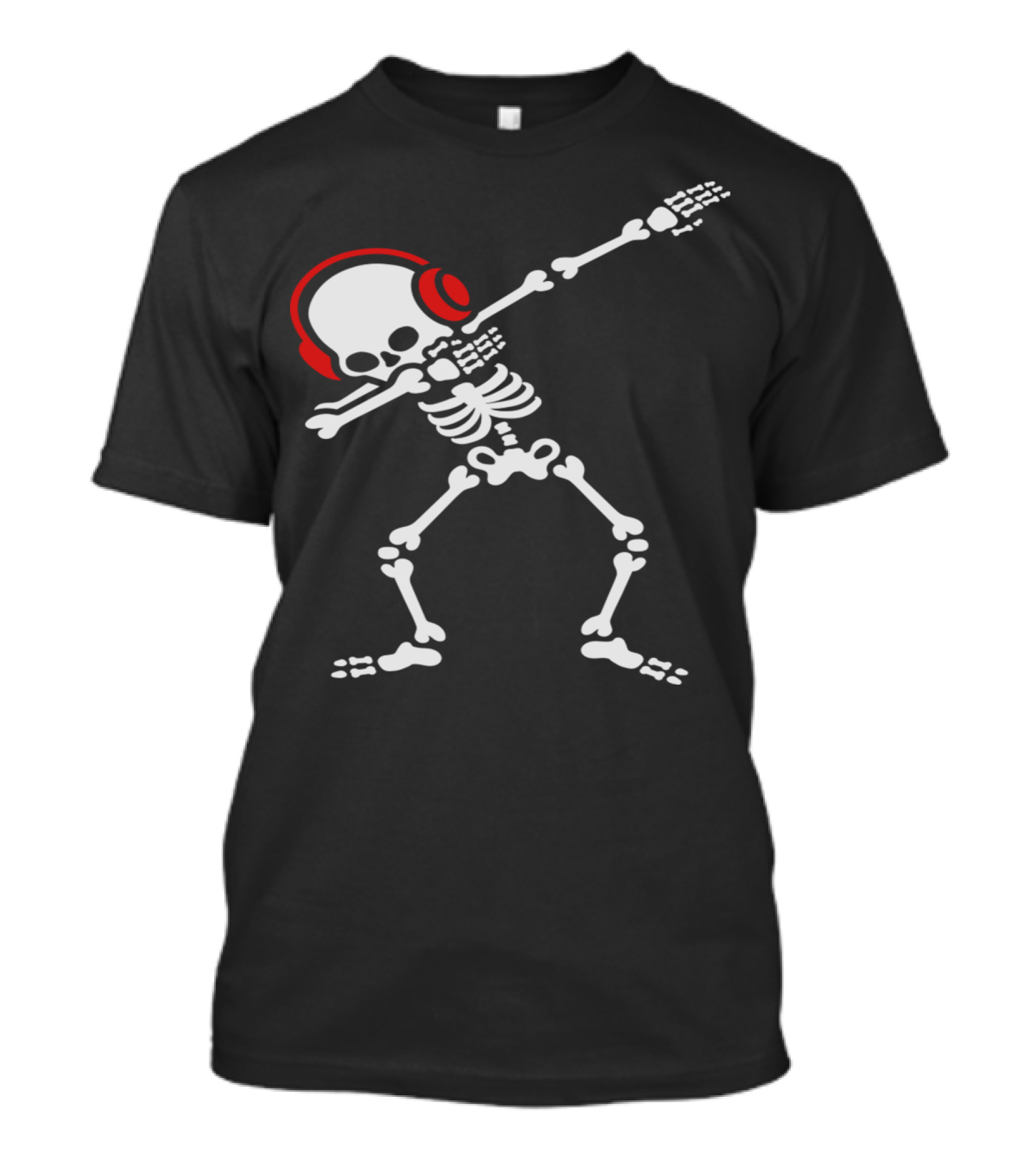 Skeleton Dab Headphones Music T-Shirt